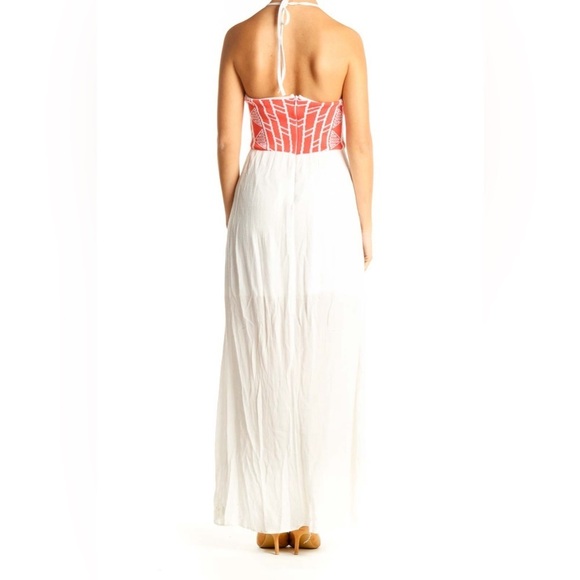 Jealous Tomato Geometric Crepe Halter Maxi Dress Boho Peasent Summer Beach S - Picture 2 of 10